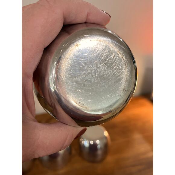 Poole EPCA Silverplate Punch Set 6pc #834 #837 Bowl Cups Swizzle Stick Vtg MCM - Picture 13 of 13